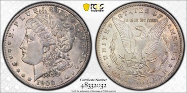 1900-O/CC $1 VAM 11, Overmintmark AU58