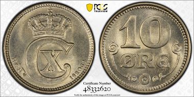 1920 HCN GJ 10 Øre MS65