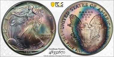 1992 $1 Silver Eagle MS69