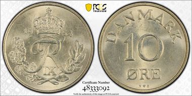 1954 NS 10 Øre MS66