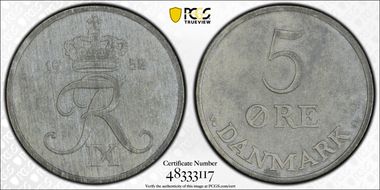 1952 N; S 5 Øre MS62