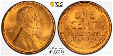 1945-D 1C MS65RD