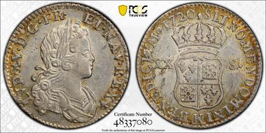 1720-K 1/6 Ecu Gad-295 France-Navarre AU58