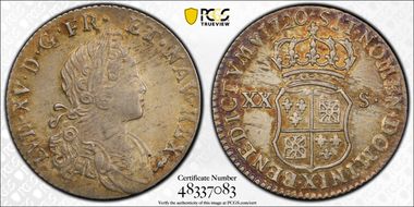 1720-X 1/6 Ecu Gad-295 France-Navarre AU58