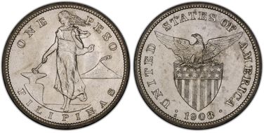 1908-S/S Peso Allen-17.03a MS63