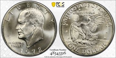1972-S $1 Silver MS68