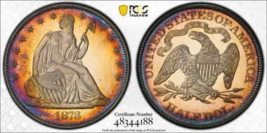 1873 50C No Arrows PR64CAM