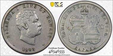 1883 25C Hawaii N1