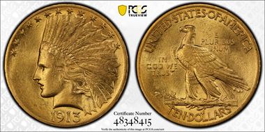 1913 $10 AU55