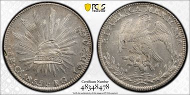1855-Ca RG 8 R Ca26 MS61