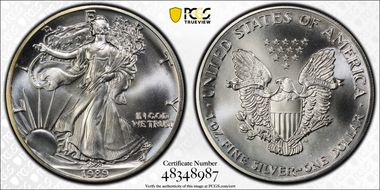 1989 $1 Silver Eagle MS69