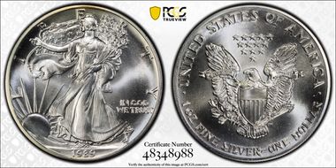 1989 $1 Silver Eagle MS68
