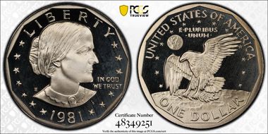 1981-S SBA$1 Type 2 PR70DCAM