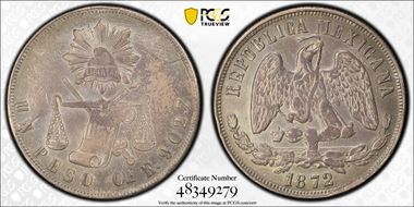 1872-Oa E Peso KM-408.6 Small A AU55