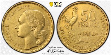 1954 50 Fr Gad-880 F-425 MS63