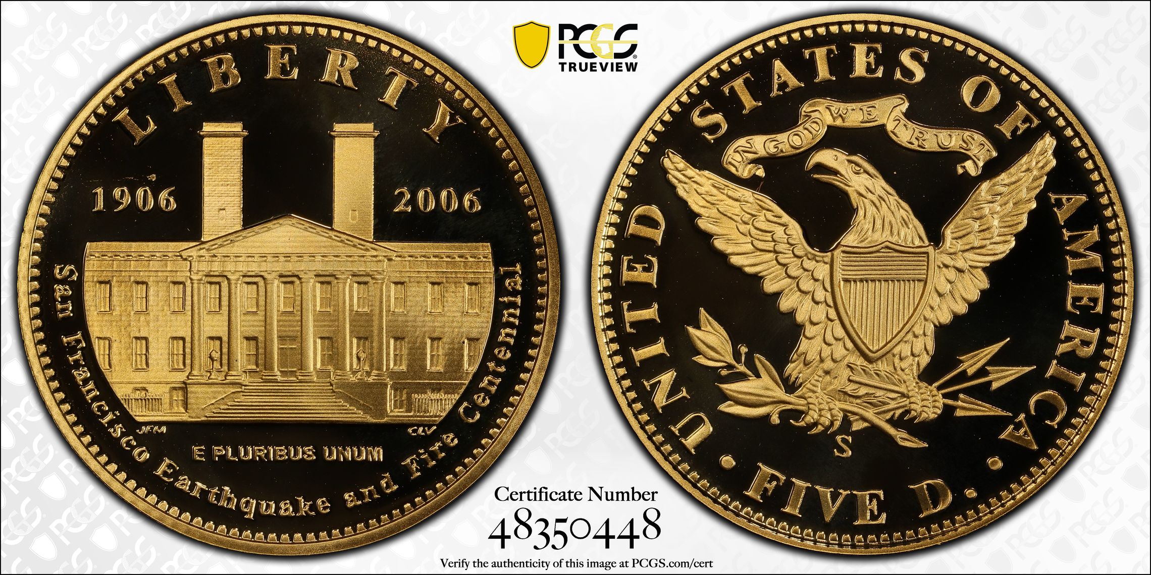 PCGS Certificate Verification Coin Details for Cert #48350448