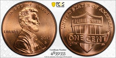 2013-D 1C Shield MS67RD