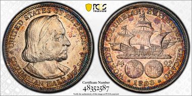 1893 50C Columbian MS63