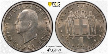 1959 Drachma KM-81 MS68