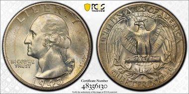 1943-S 25C MS66+