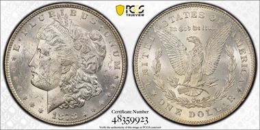 1878 7TF $1 Reverse of 1878 MS62