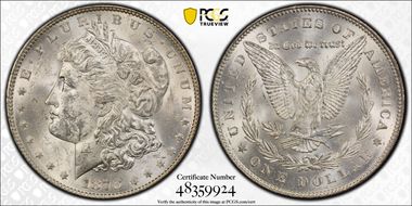 1878 7TF $1 Reverse of 1878 MS62