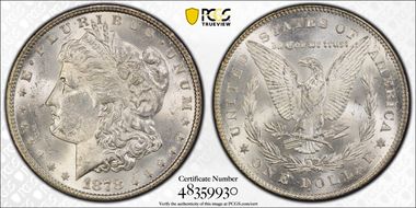 1878 7TF $1 Reverse of 1878 MS62