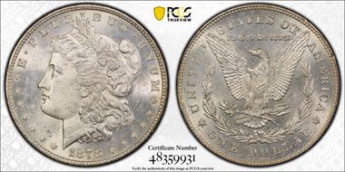 1878 7TF $1 Reverse of 1878 MS62