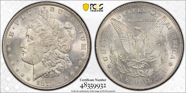 1878 7TF $1 Reverse of 1878 MS62