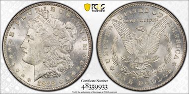 1878 7TF $1 Reverse of 1878 MS62