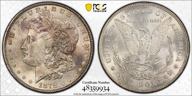 1878 7TF $1 Reverse of 1878 MS62