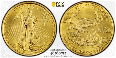 1993 $5 Gold Eagle MS69