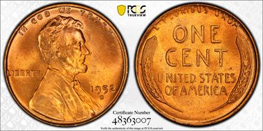 1952-D 1C MS66RD