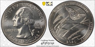 2020-D 25C Tallgrass Prairie NP MS68