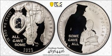 2022-S 50C National Purple Heart Hall of Honor PR69DCAM