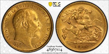 1910-S 1/2 Sov S-3977B MS62