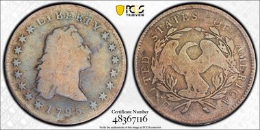 1795 $1 Flowing Hair, 3 Leaves G6