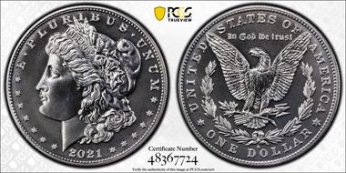 2021-D $1 Morgan Dollar 100th Anniversary MS70
