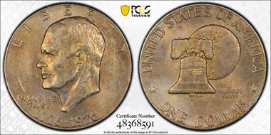 1976-D $1 Type 2 AU55