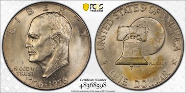 1976-D $1 Type 2 AU58