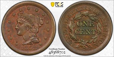 1852 1C AU58BN