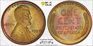 1957 1C MS65BN