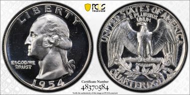 1954 25C PR67