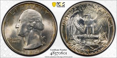 1934 25C Medium Motto MS65