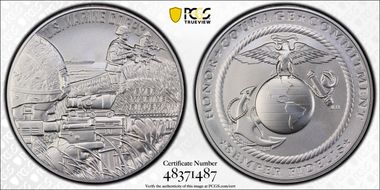 (2023) Medal U.S. Marine Corps Matte 1 oz Ag First Strike MS70