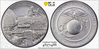 (2023) Medal U.S. Marine Corps Matte 1 oz Ag First Strike MS70