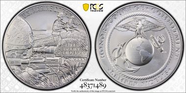 (2023) Medal U.S. Marine Corps Matte 1 oz Ag First Strike MS69