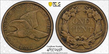 1857 1C Flying Eagle VF30
