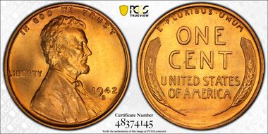1942-S 1C MS67+ RD