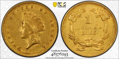 1855 G$1 AU55+